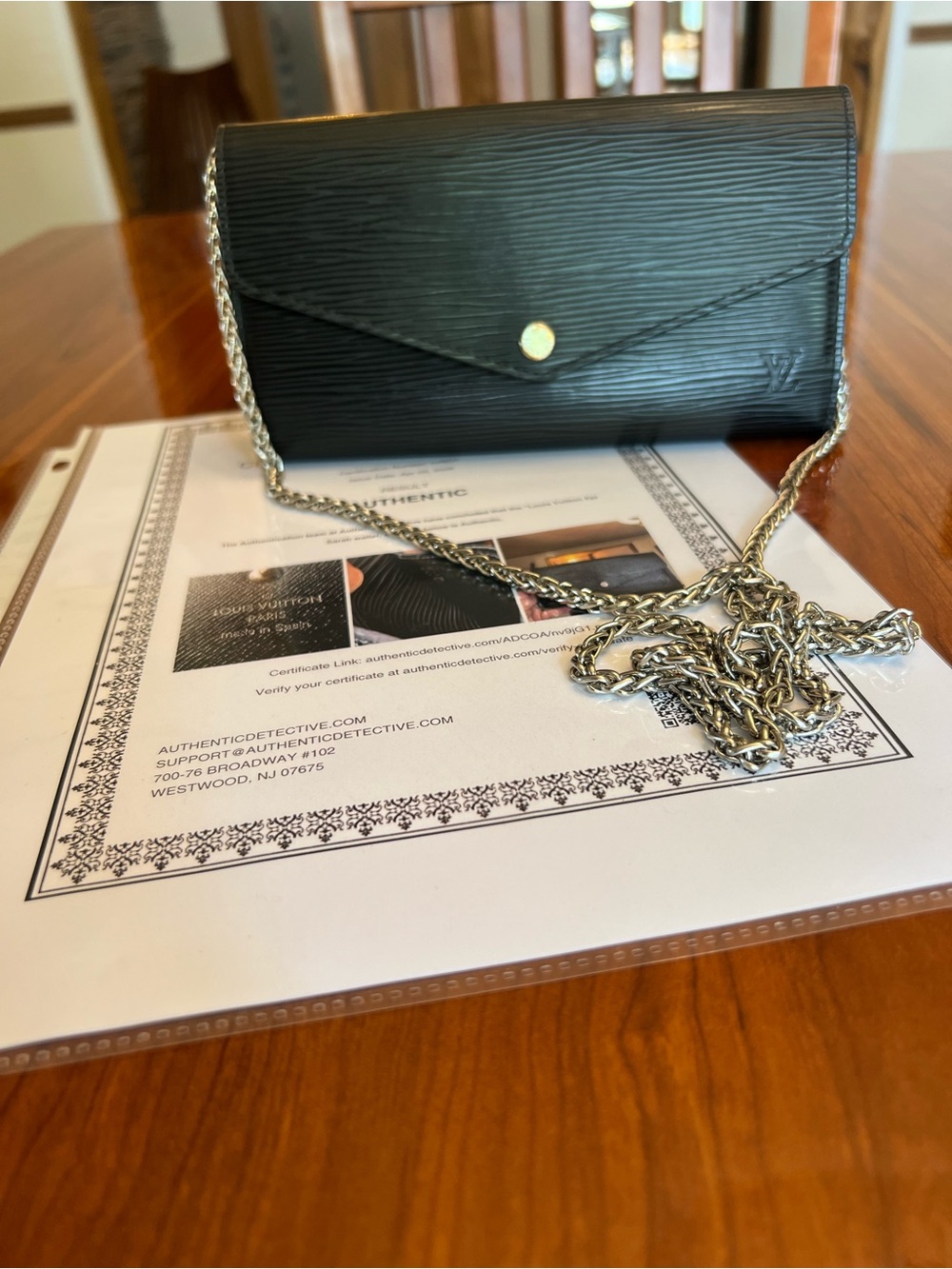 Auth Louis Vuitton Black Epi Leather Long Wallet